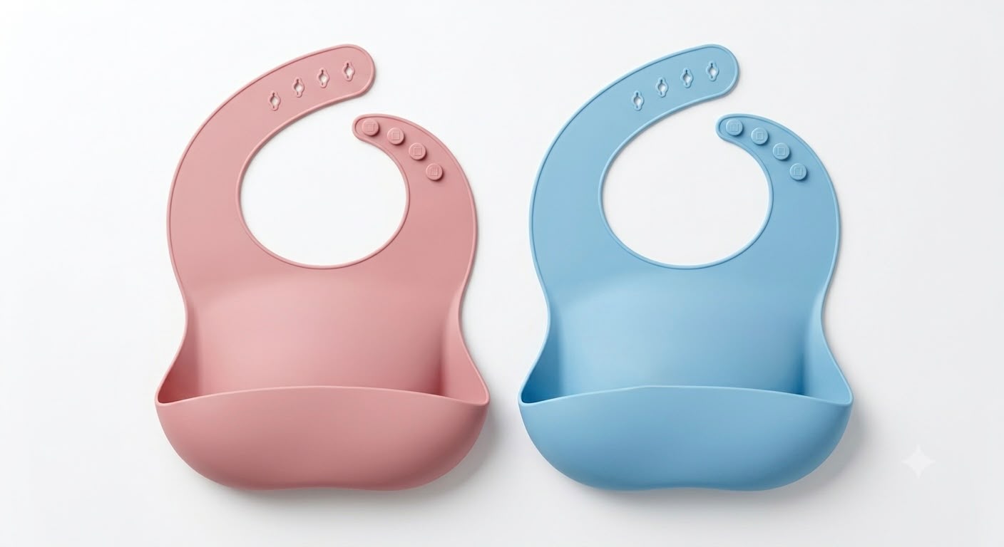 Silicone Baby Feeding Bib with Food Catcher – Waterproof Baby Bib