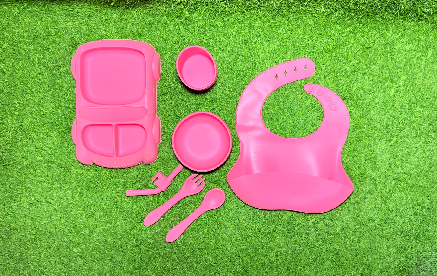 7 in 1 Silicone Feeding Set With Silicone Spoon Feeder Free🎉🥳