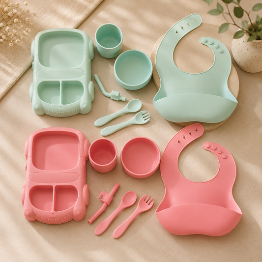 7 in 1 Silicone Feeding Set With Silicone Spoon Feeder Free🎉🥳