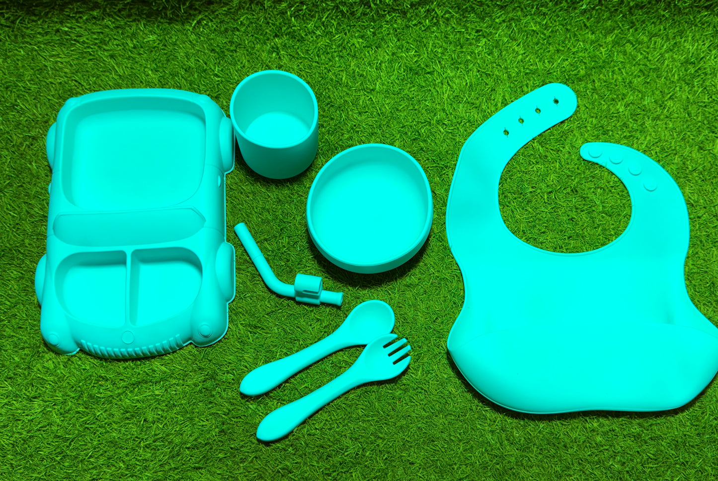 7 in 1 Silicone Feeding Set With Silicone Spoon Feeder Free🎉🥳